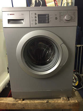 refurbished white washing machine