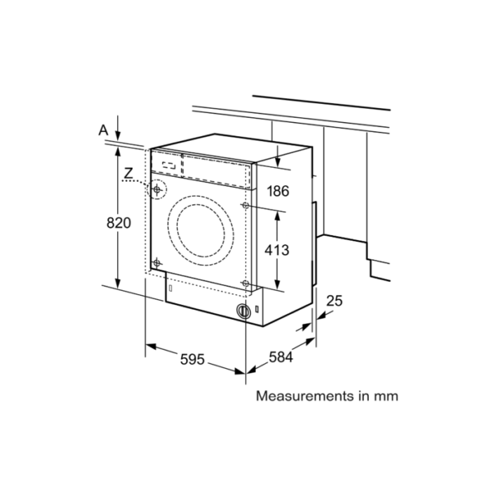 Bosch WKD28351GB Integrated Washer Dryer diagram