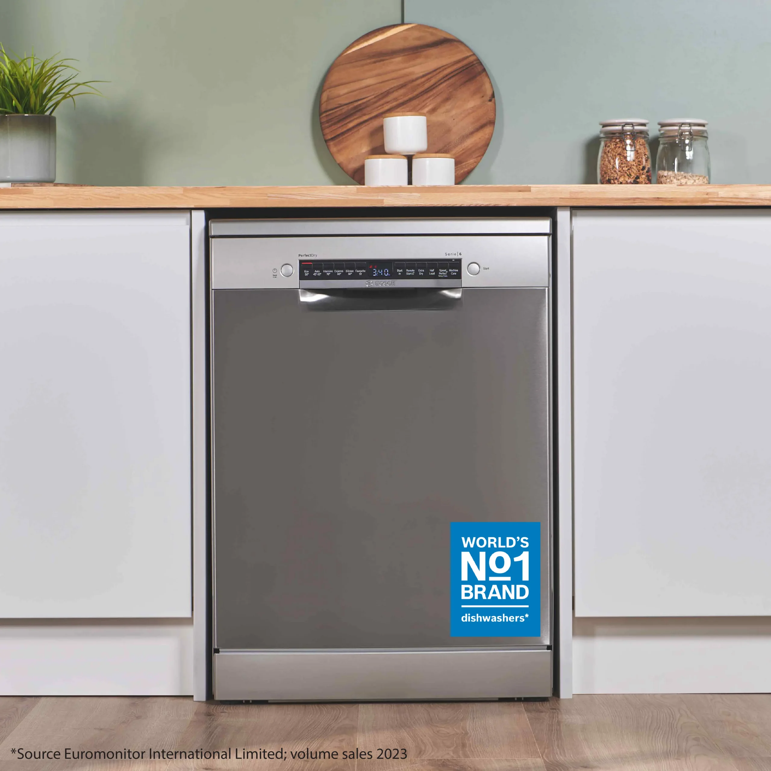 Bosch - SMS6ZCI10G - Freestanding Brushed Steel Dishwasher - Image 2